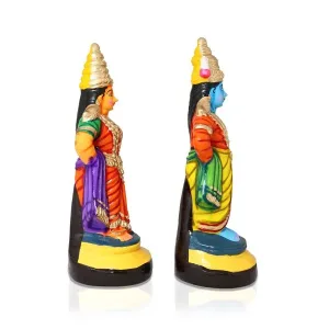 Pandurangan Rukmini Pair – 12 Inch | Giri Golu Doll/ Paper Mache/ Vitthal Rakhumai/ Navratri Bommai
