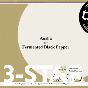 Ausha Fermented Black Peppercorns 100g – 3*** Star Winner GREAT TASTE AWARD