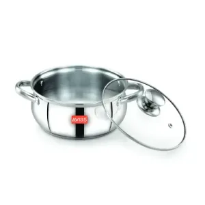 SS Utensils – Inox IB Belly Cookpot with GL (18 cm)